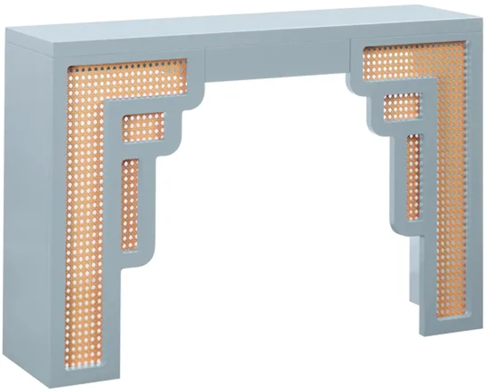 Suzie Pastel Blue And Rattan Console Table Tov Furniture | Furniture.com