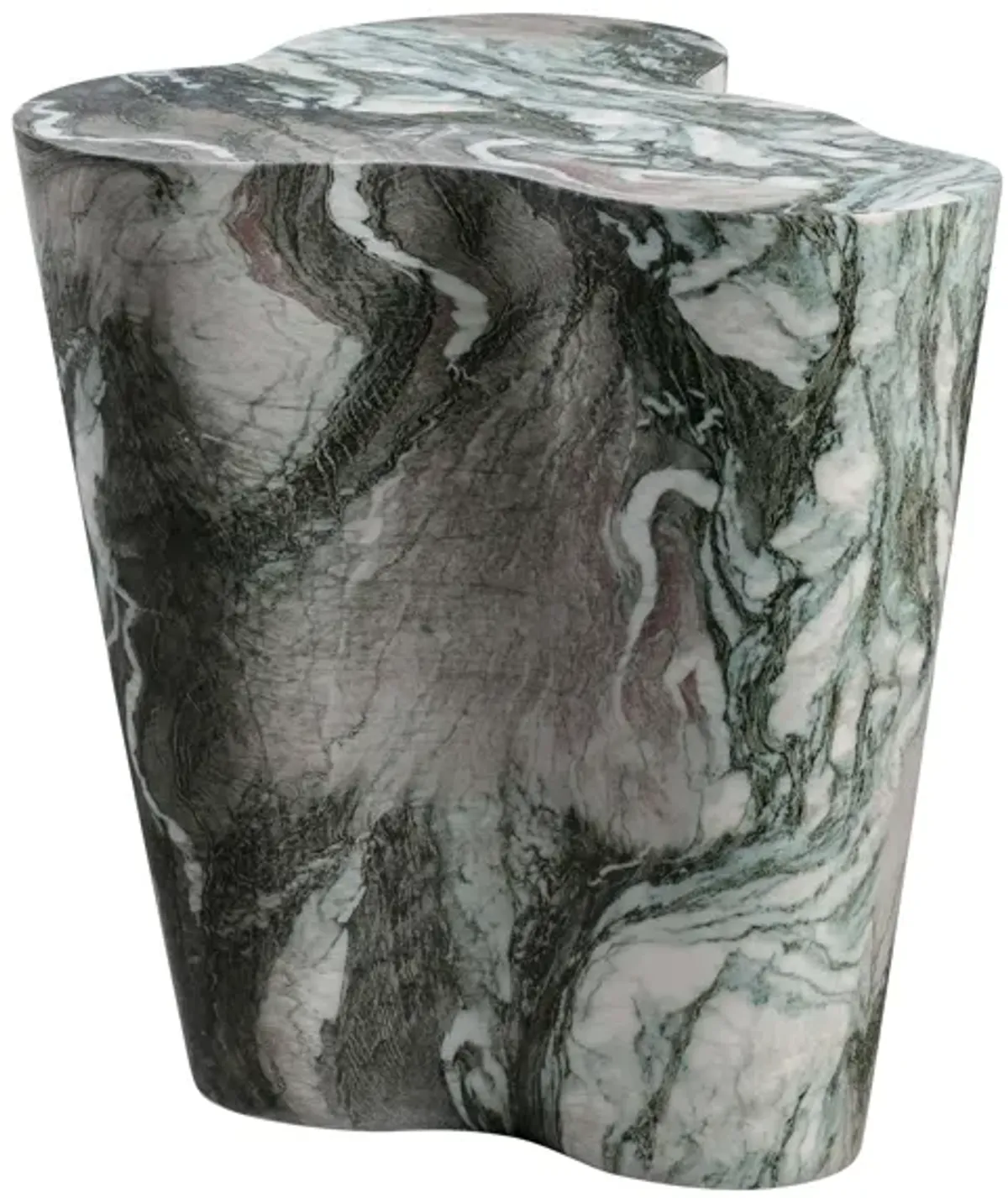 Slab Grey/Blush Faux Marble Tall Side Table