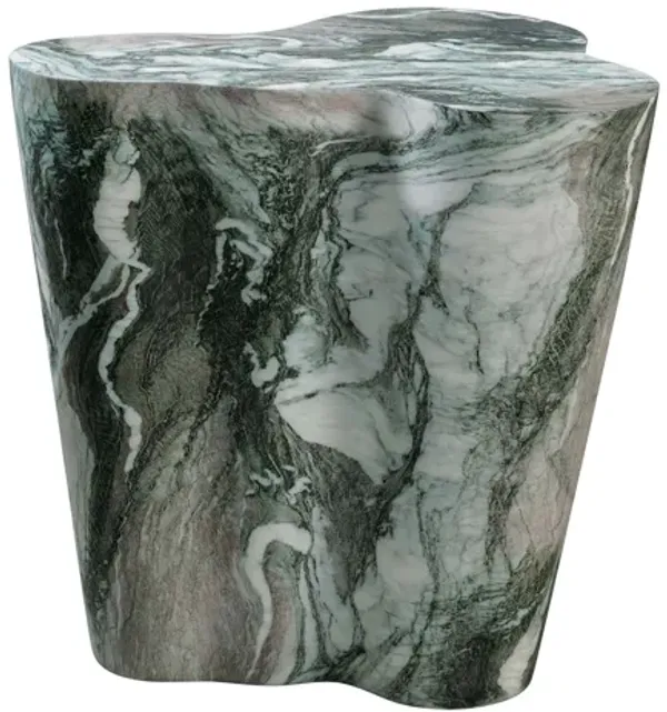 Slab Grey/Blush Faux Marble Short Side Table