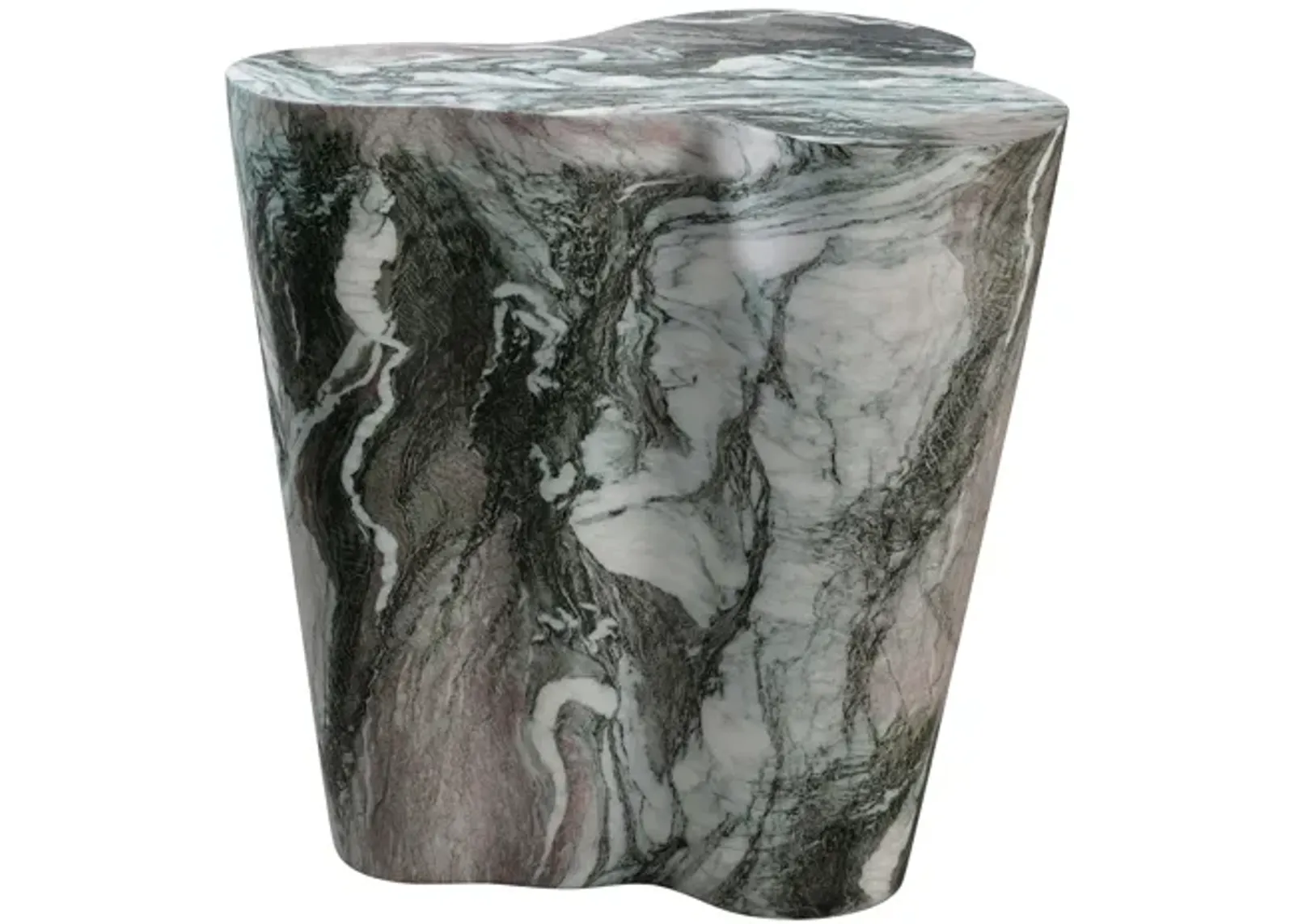 Slab Grey/Blush Faux Marble Short Side Table