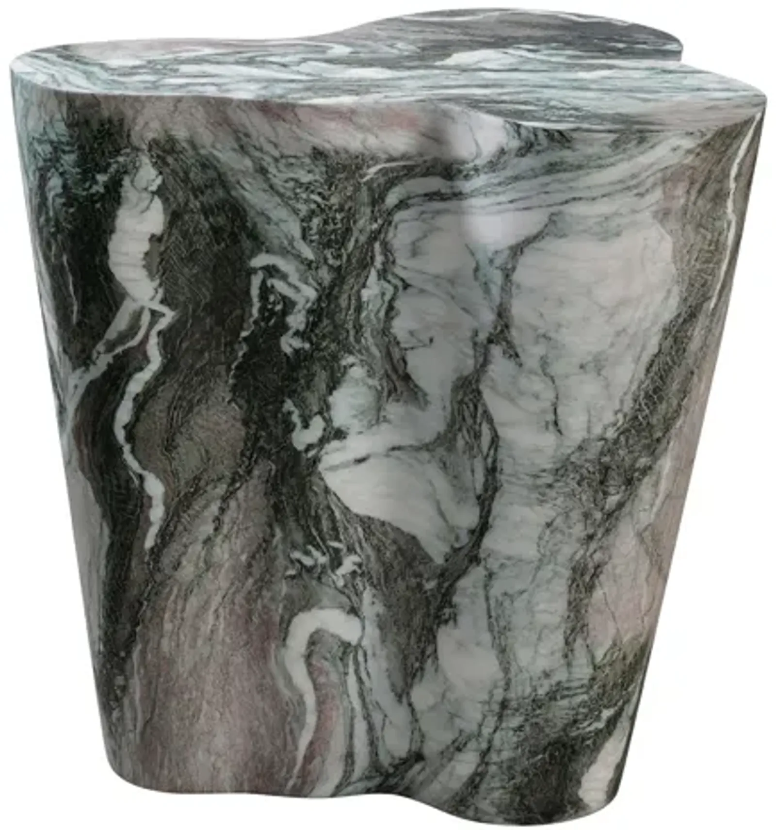 Slab Grey/Blush Faux Marble Short Side Table