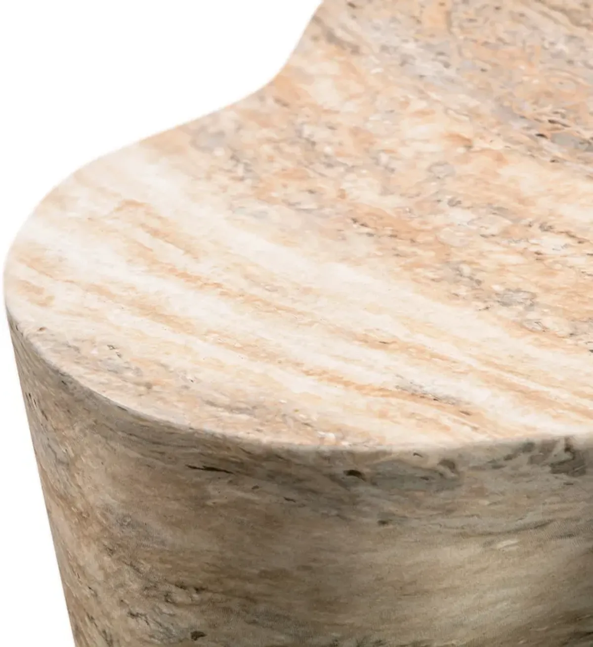 Slab Faux Travertine Tall Side Table