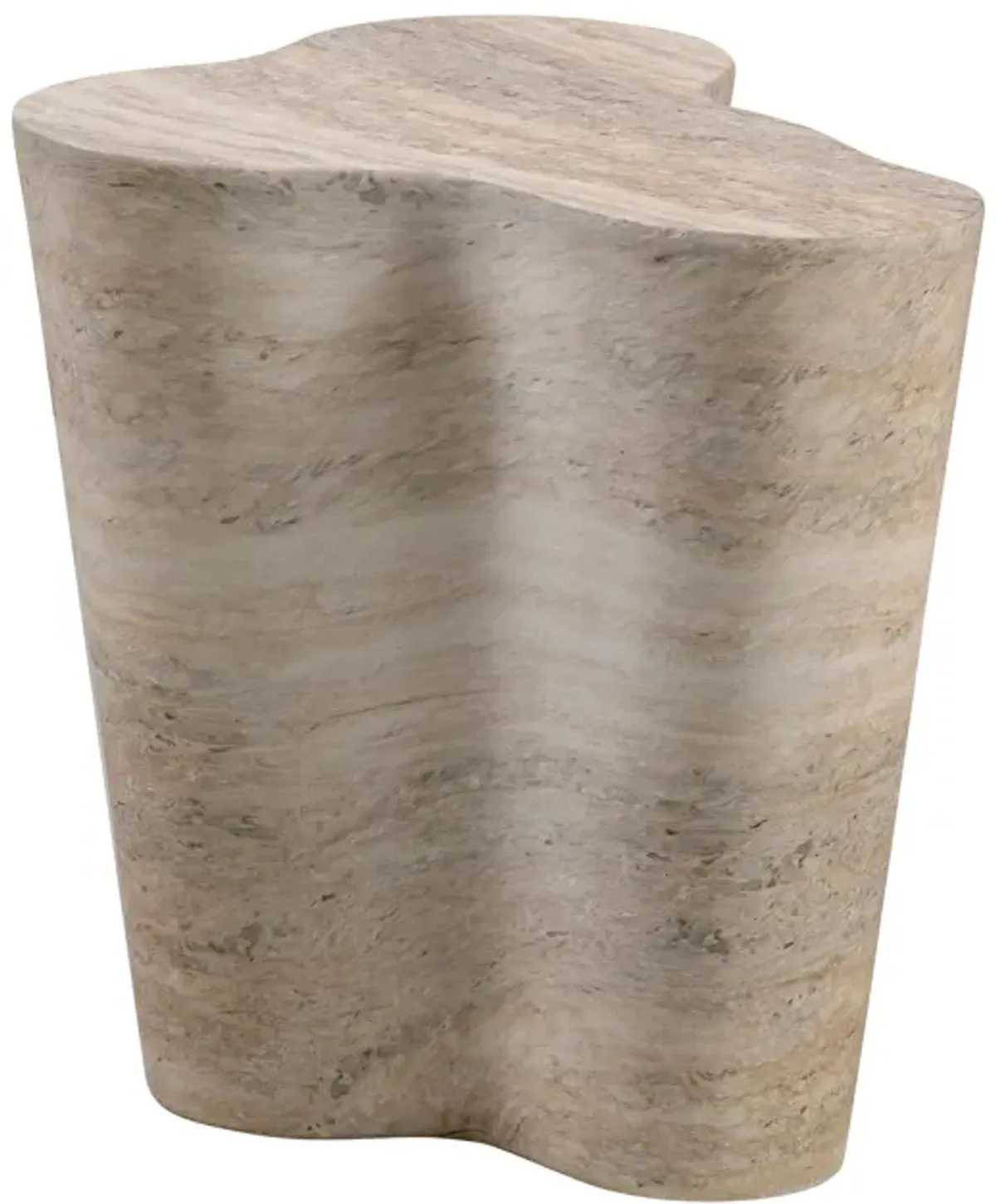 Slab Faux Travertine Short Side Table