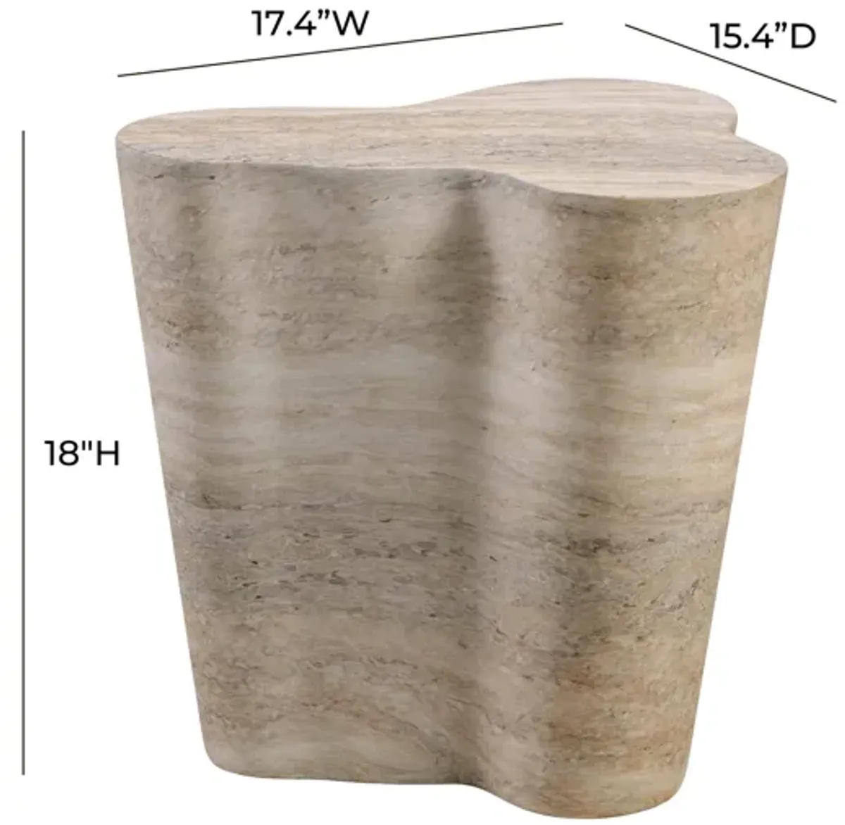 Slab Faux Travertine Short Side Table