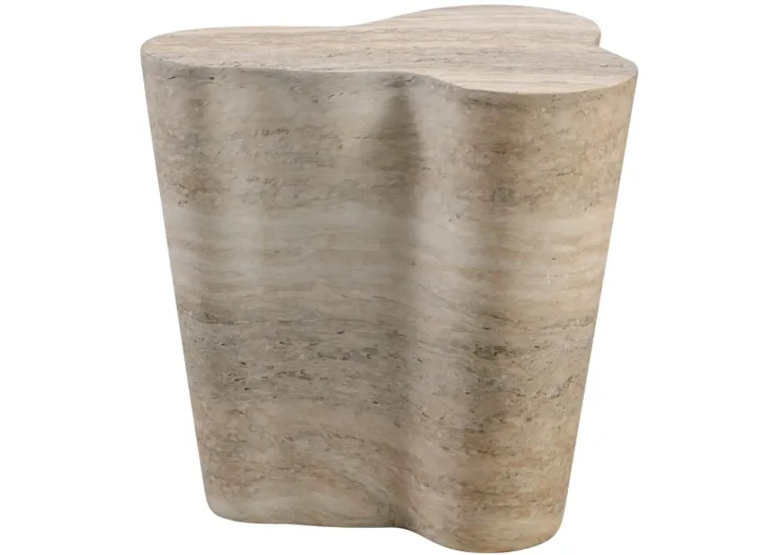 Slab Faux Travertine Short Side Table