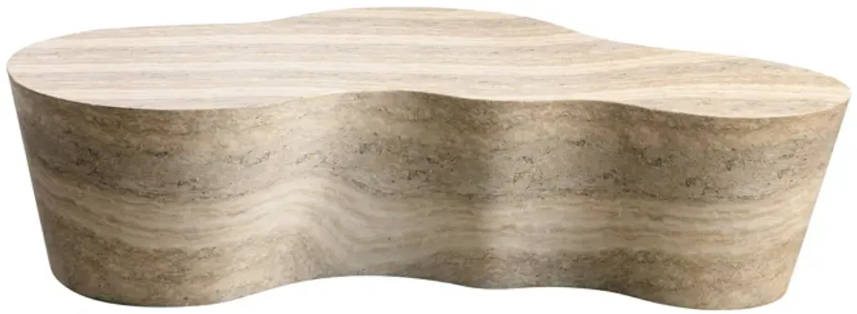 Slab Faux Travertine Coffee Table