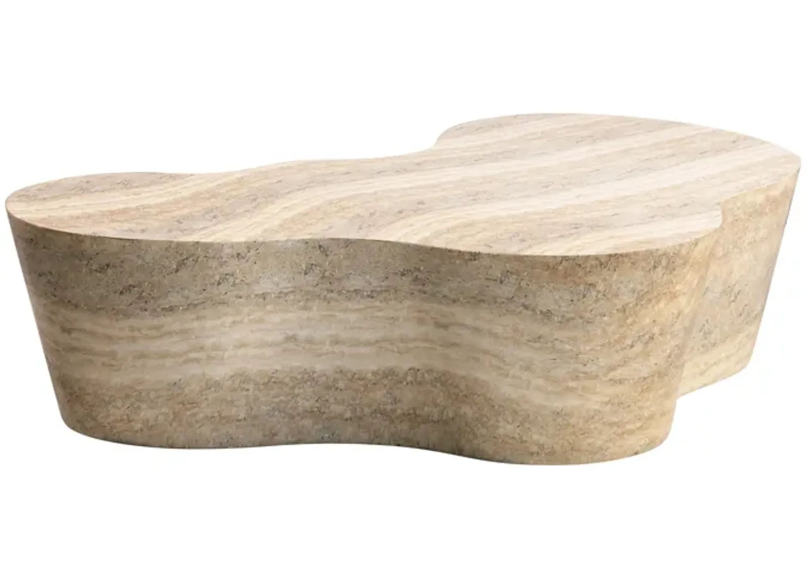 Slab Faux Travertine Coffee Table