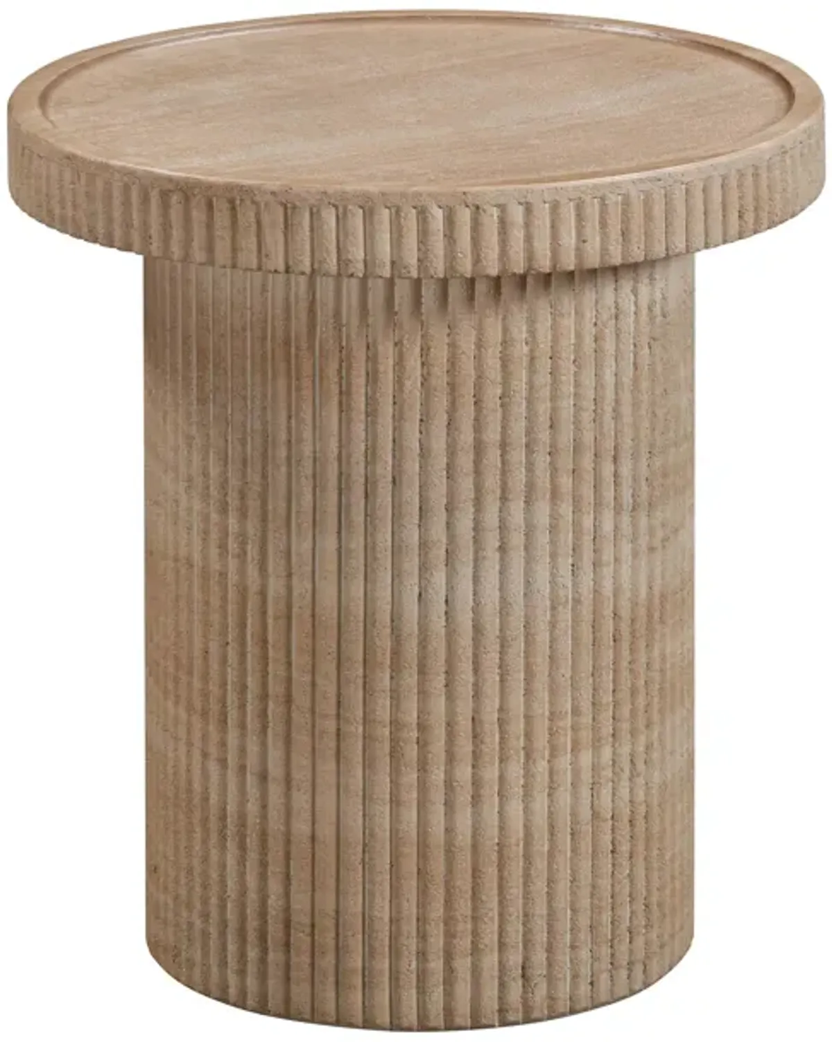 Darcy Faux Travertine Concrete Side Table