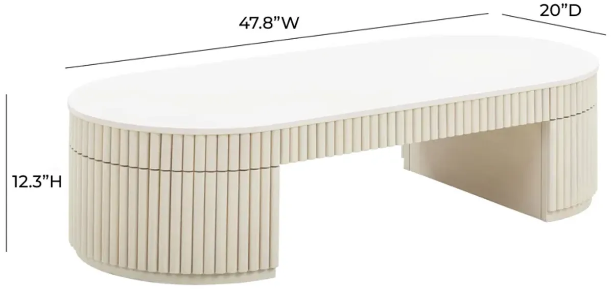 Bella Cream Oval Coffee Table