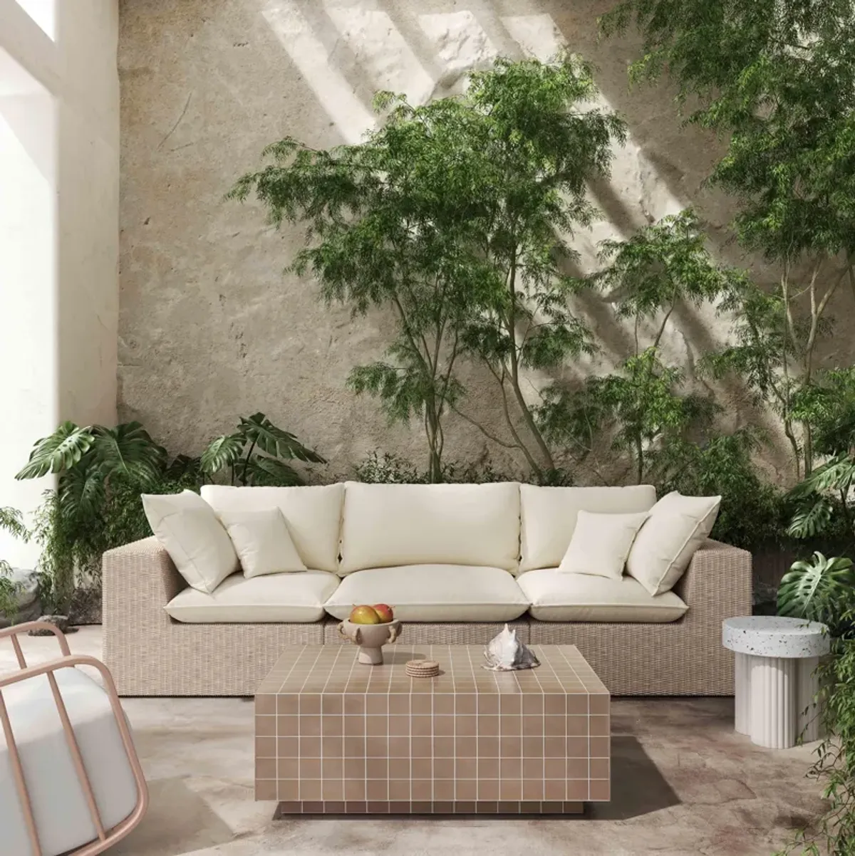 Mixie Taupe Tile Indoor / Outdoor Coffee Table