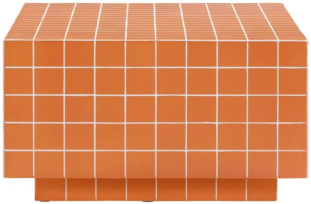 Mixie Brick Orange Tile Indoor / Outdoor Coffee Table