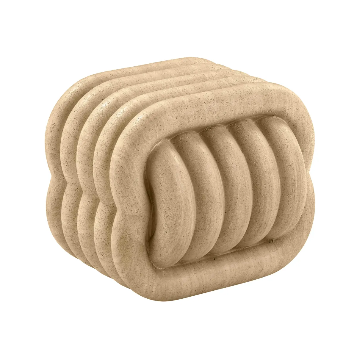 Love Knot Faux Travertine Indoor / Outdoor Accent Stool