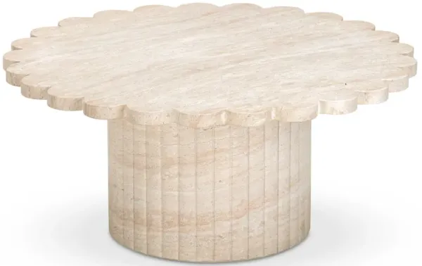 Blossom Washed Travertine Finish Indoor/Outdoor Coffee Table