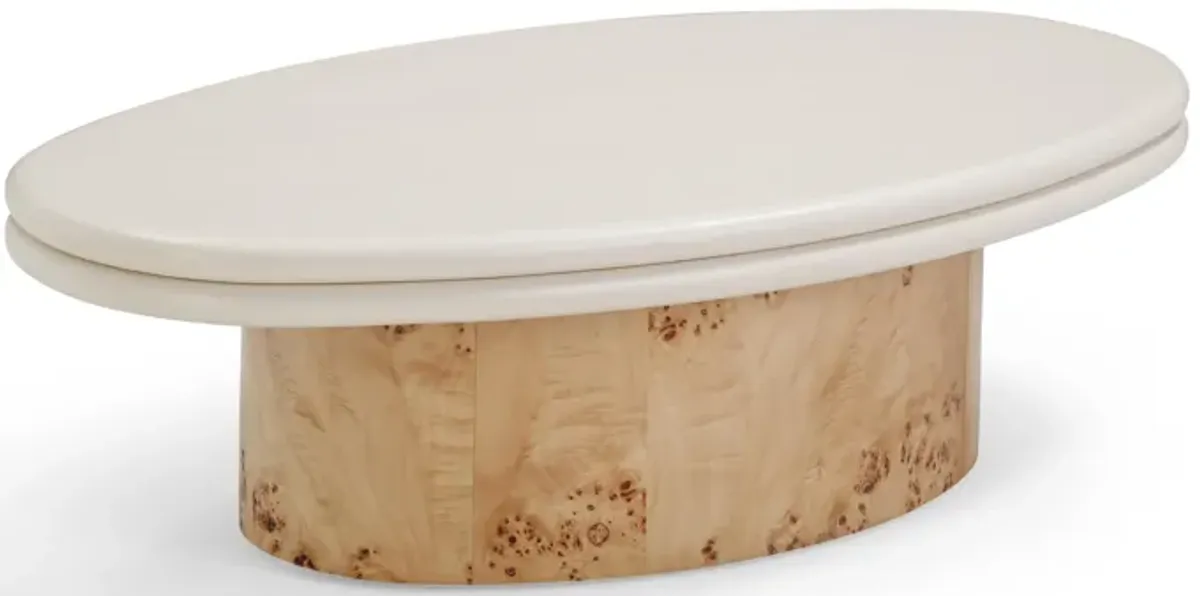 Tanner Natural Burl and Cream Ash Coffee Table