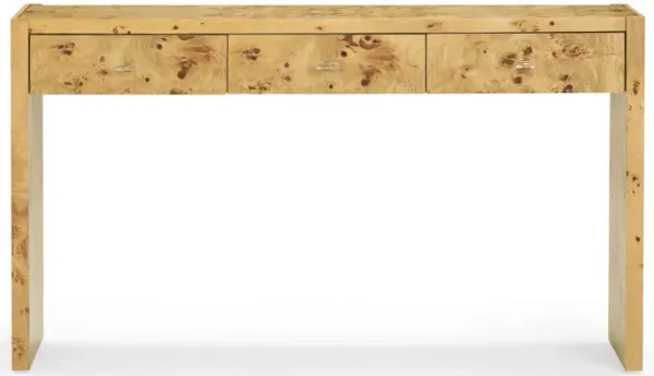 Brandyss Natural Burl Console Table