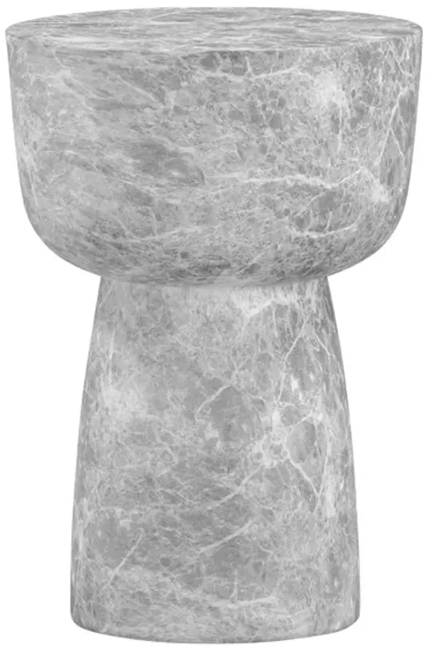 Charra Grey Faux Marble Indoor/Outdoor Side Table