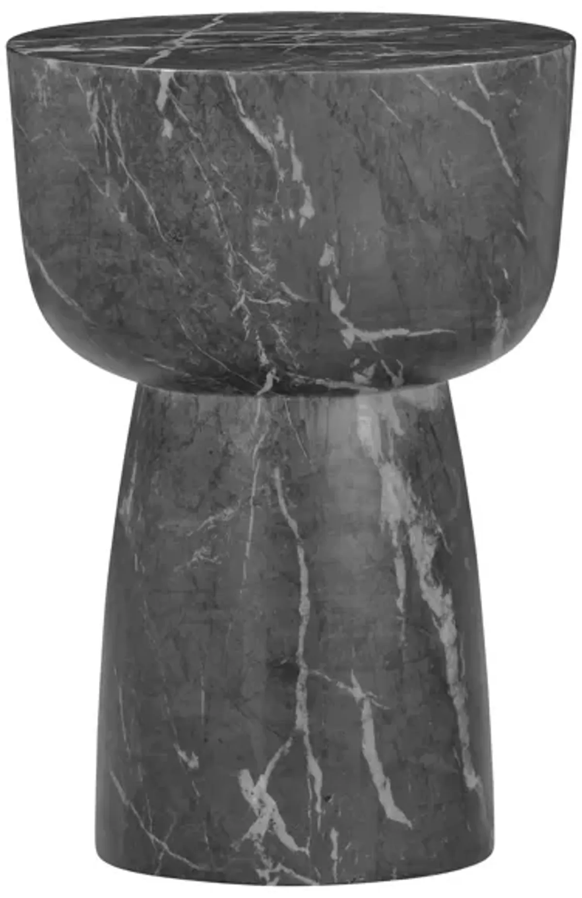 Charra Black Faux Marble Indoor/Outdoor Side Table