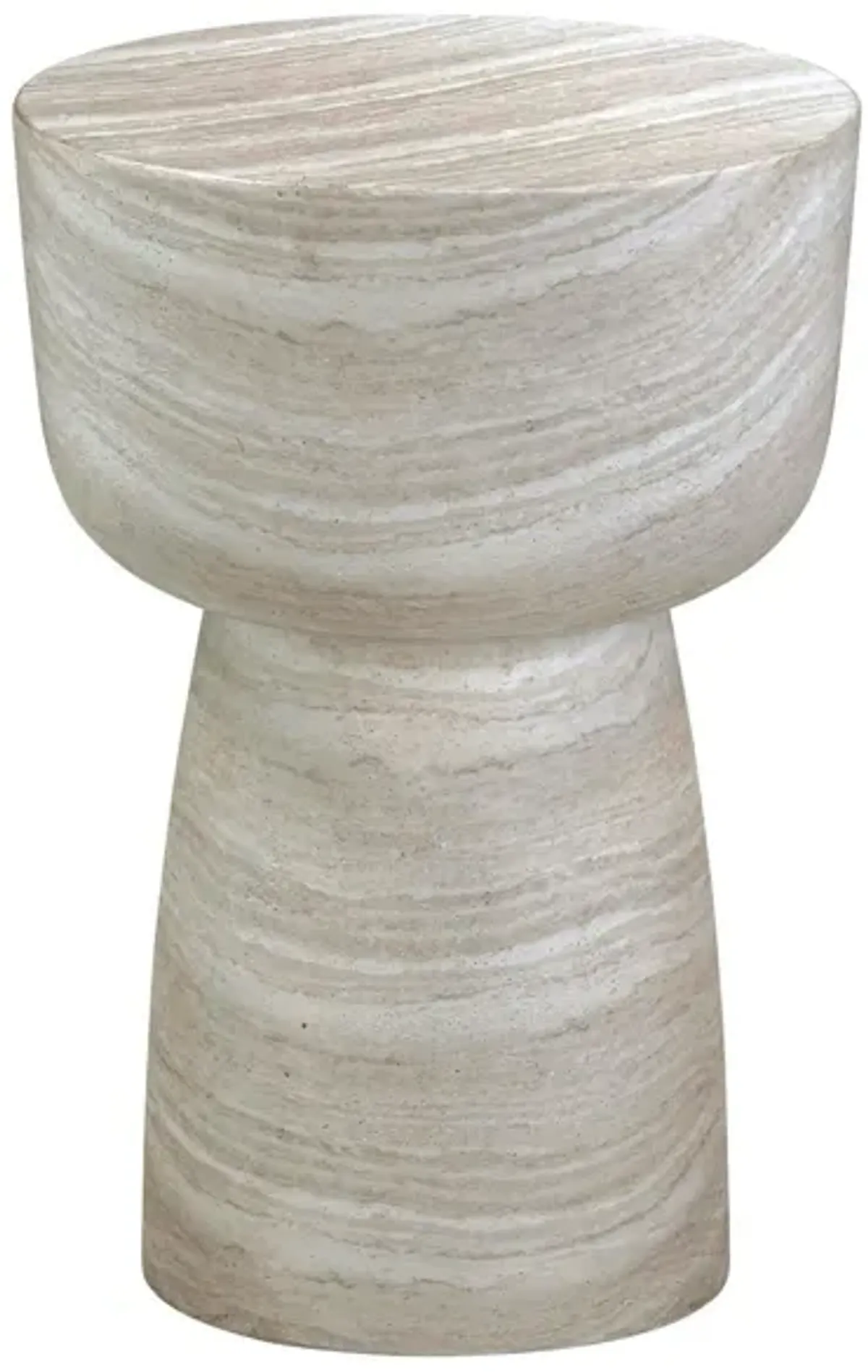 Charra Faux Travertine Indoor/Outdoor Side Table