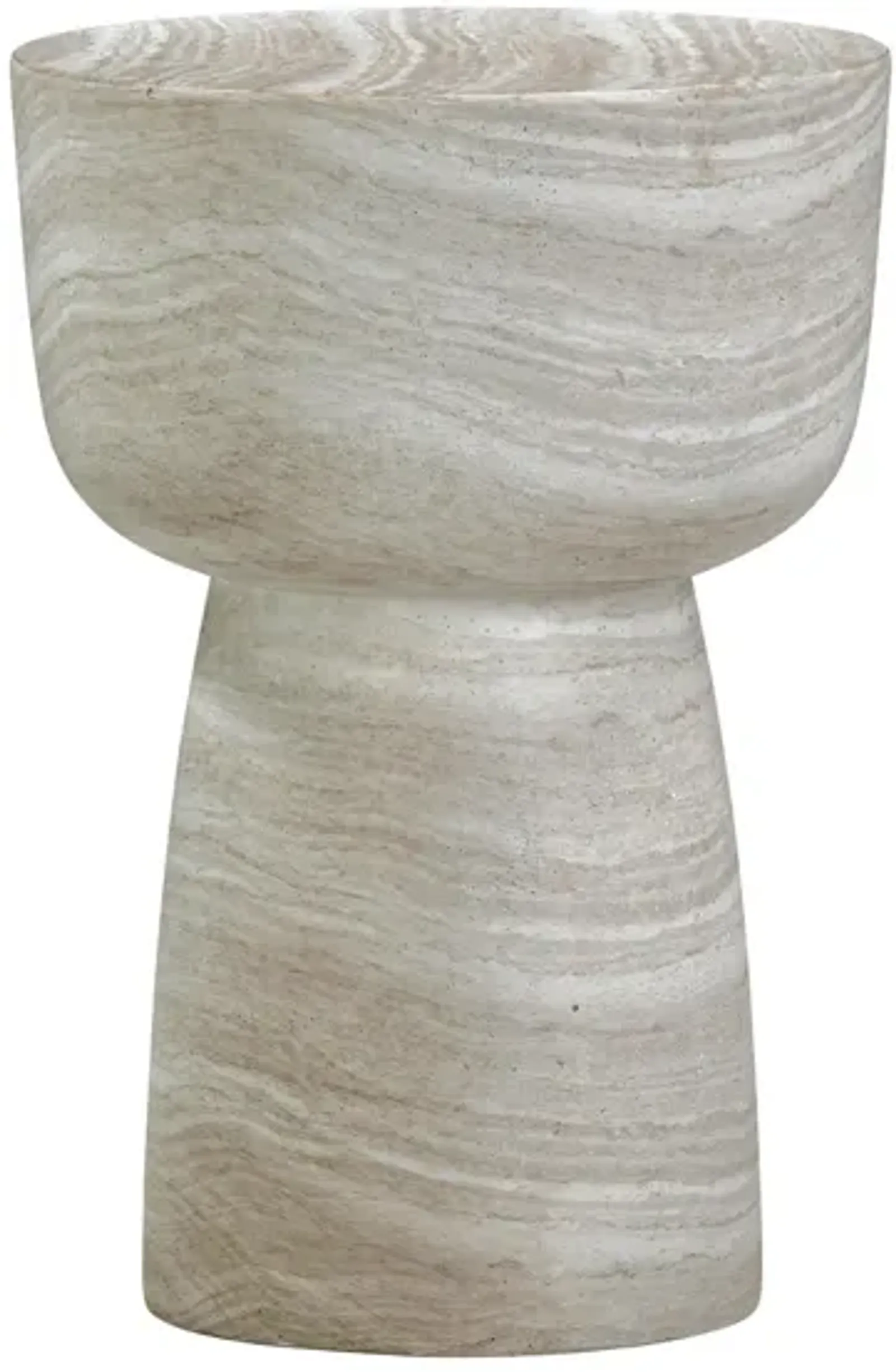 Charra Faux Travertine Indoor/Outdoor Side Table