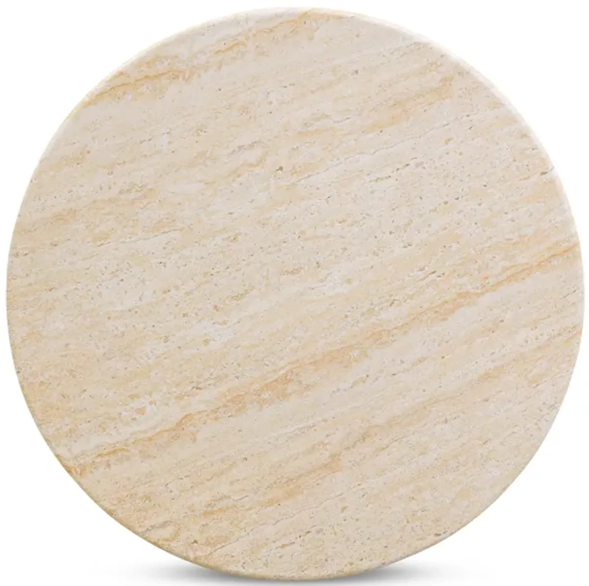 Amora Faux Travertine 26" Round Accent Table