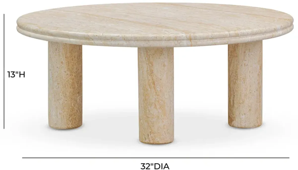 Amora Faux Travertine Indoor/Outdoor Nesting Accent Tables