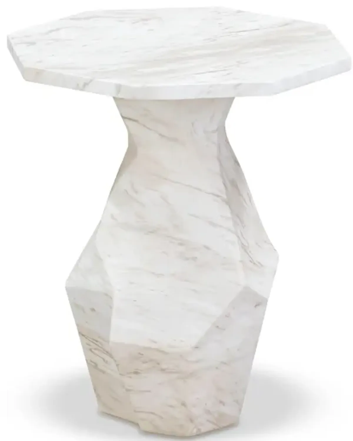 Esme Faux Marble Indoor/Outdoor Round Side Table