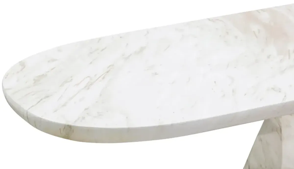 Esme Faux Marble Long Console Table