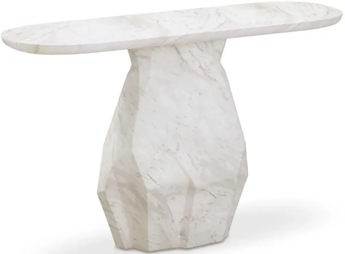 Esme Faux Marble Long Console Table