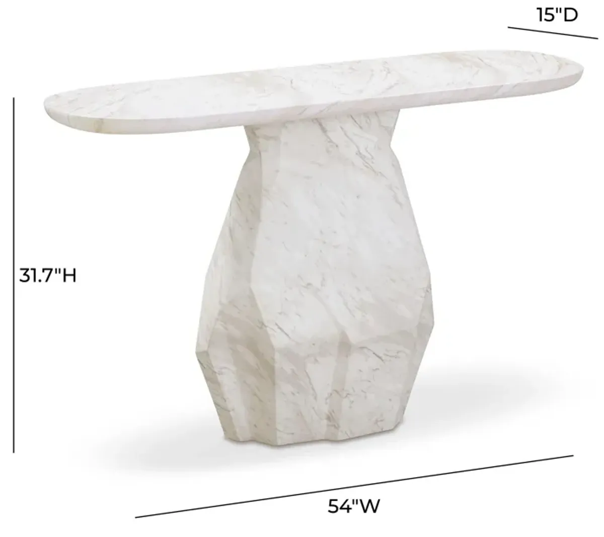 Esme Faux Marble Long Console Table