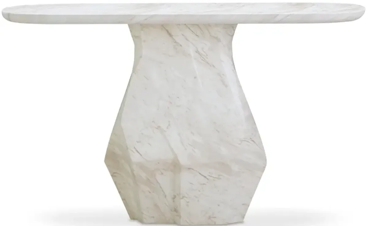 Esme Faux Marble Long Console Table