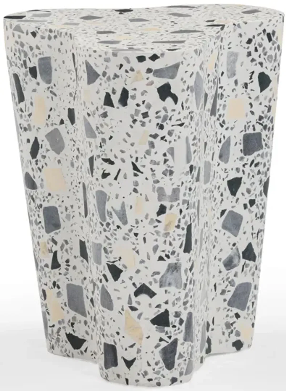 Slab Black & White Riverbed Terrazzo Indoor/Outdoor Side Table