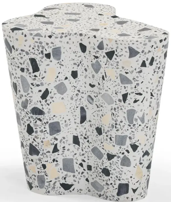 Slab Black & White Riverbed Terrazzo Indoor/Outdoor Side Table