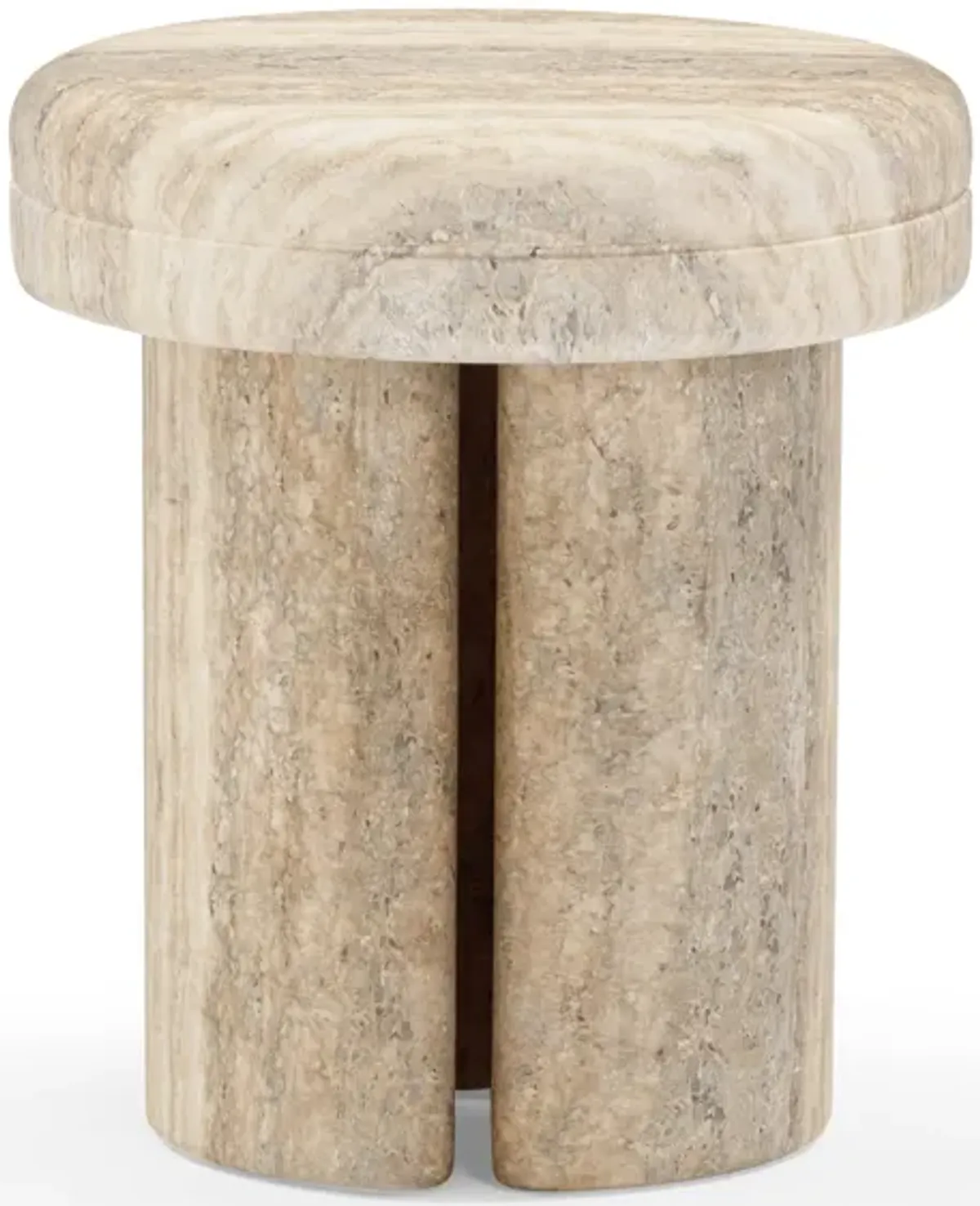 Sheila Travertine Textured Concrete Side Table