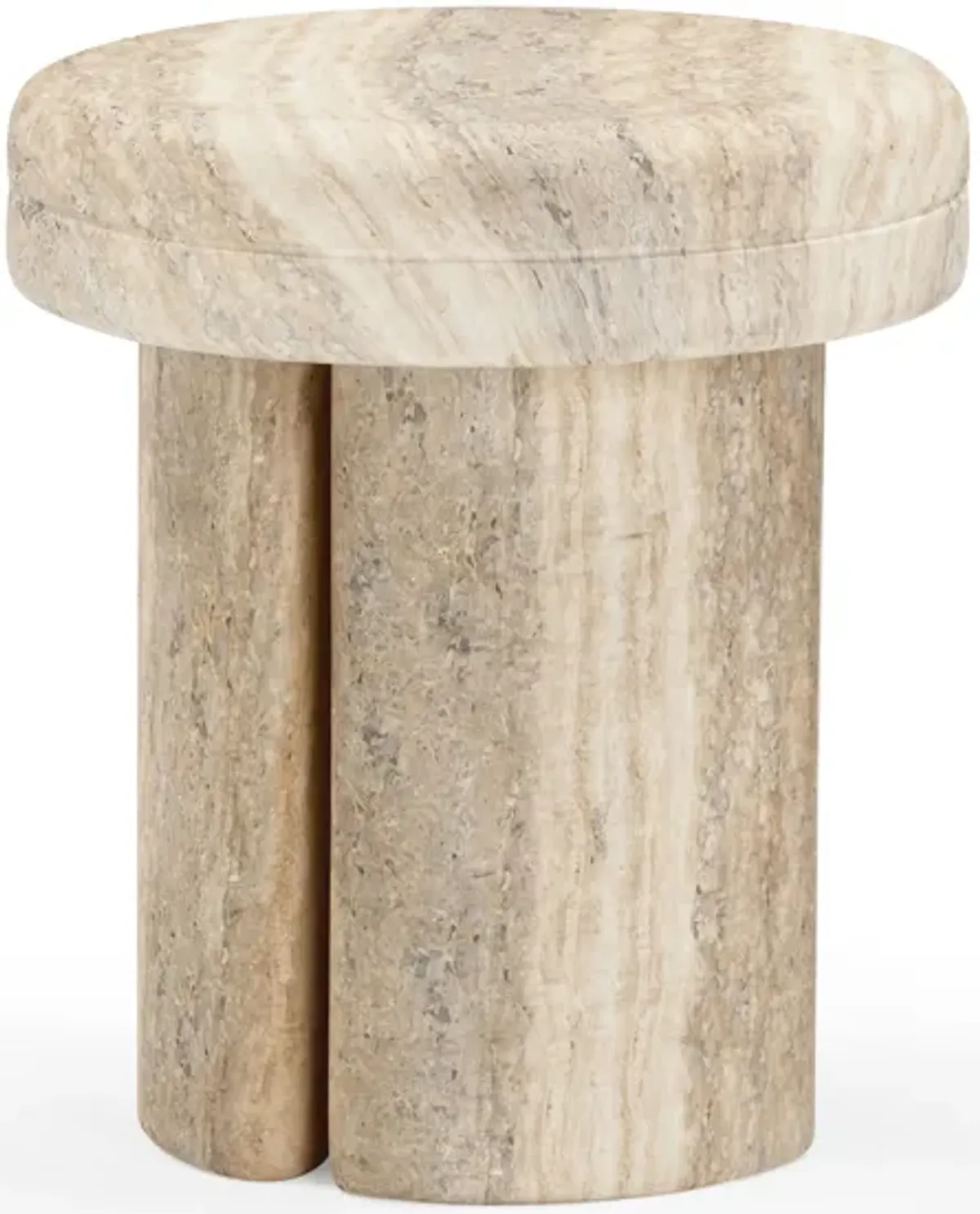 Sheila Travertine Textured Concrete Side Table