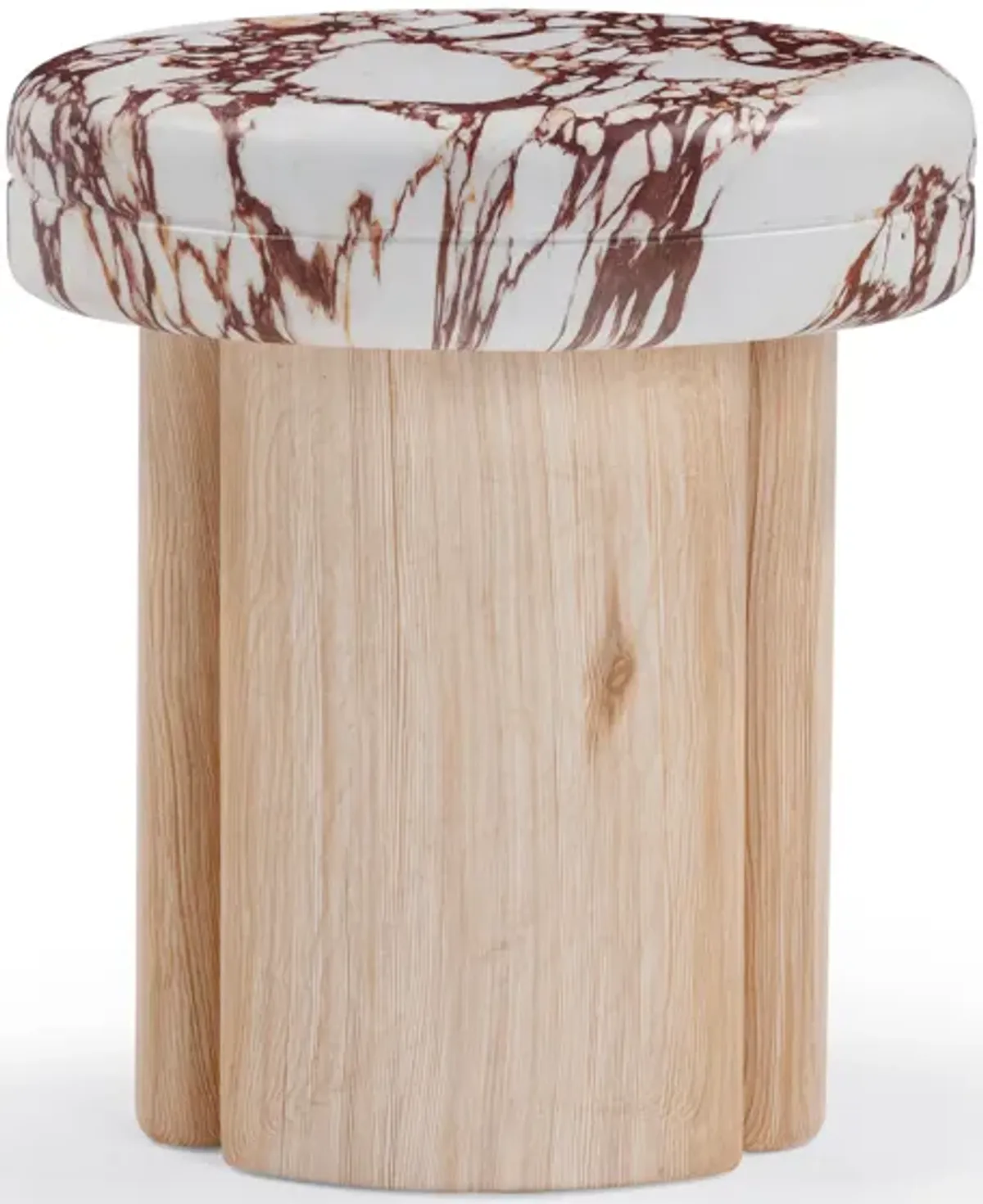 Sheila Wood and Breccia Capraia Textured Concrete Side Table