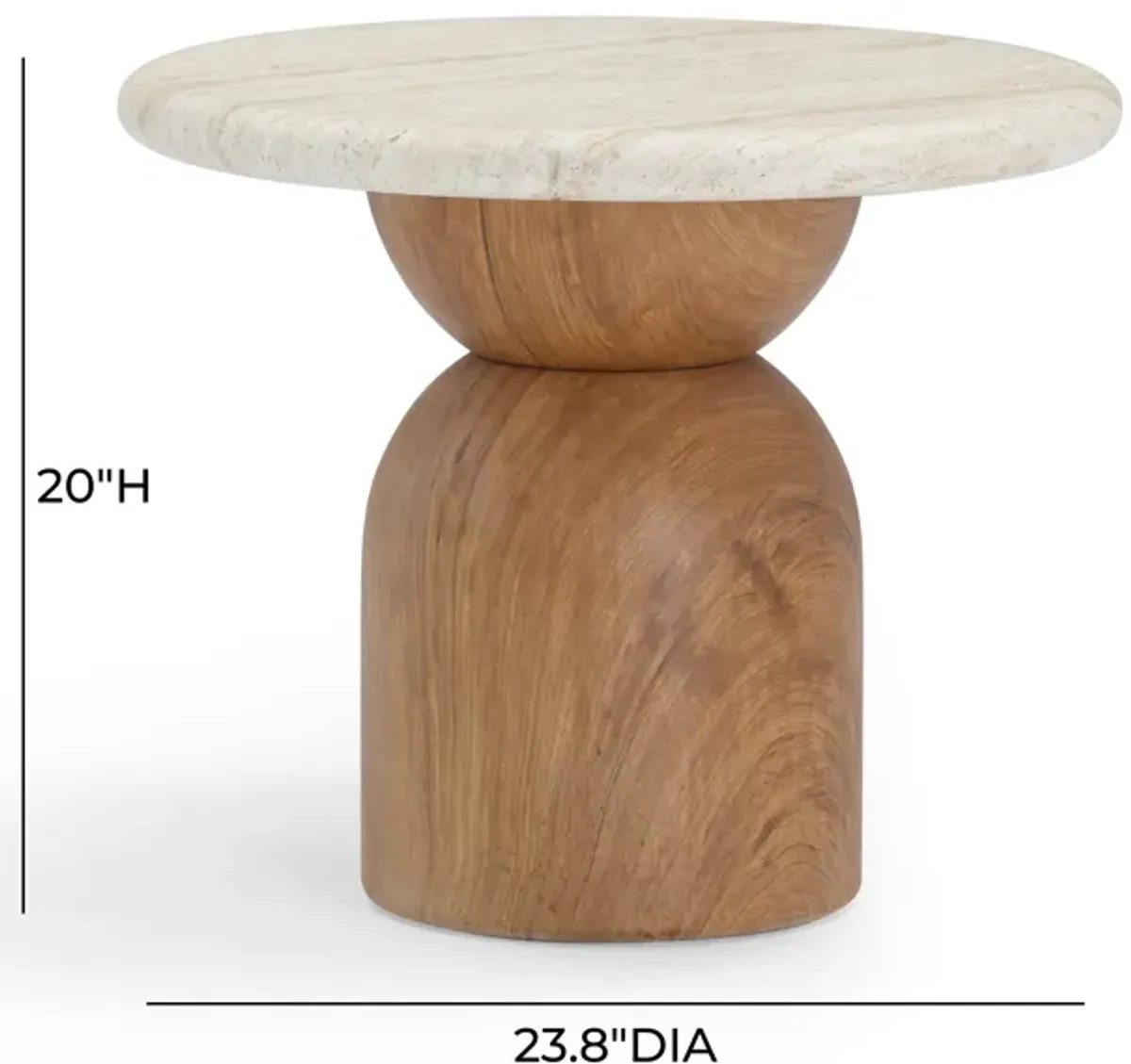 Cynthia Travertine Concrete Indoor / Outdoor Side Table