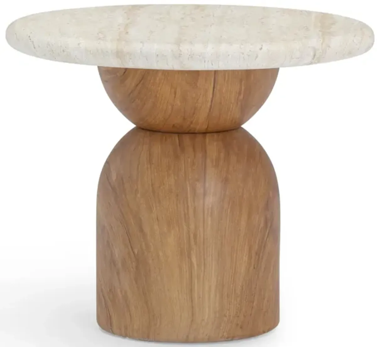 Cynthia Travertine Concrete Indoor / Outdoor Side Table
