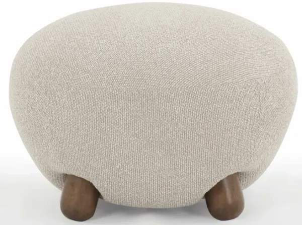 Pucker Warm Grey Boucle Ottoman