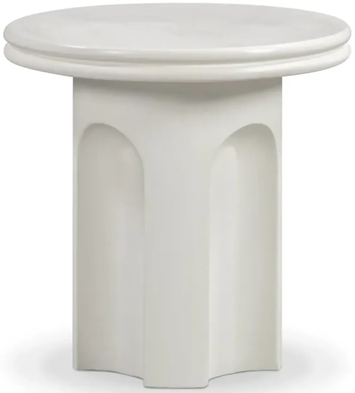 Cassandra Ivory Concrete Side Table