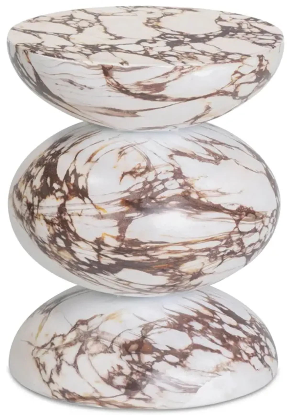 Pia Red Faux Marble Indoor/Outdoor Concrete Side Table