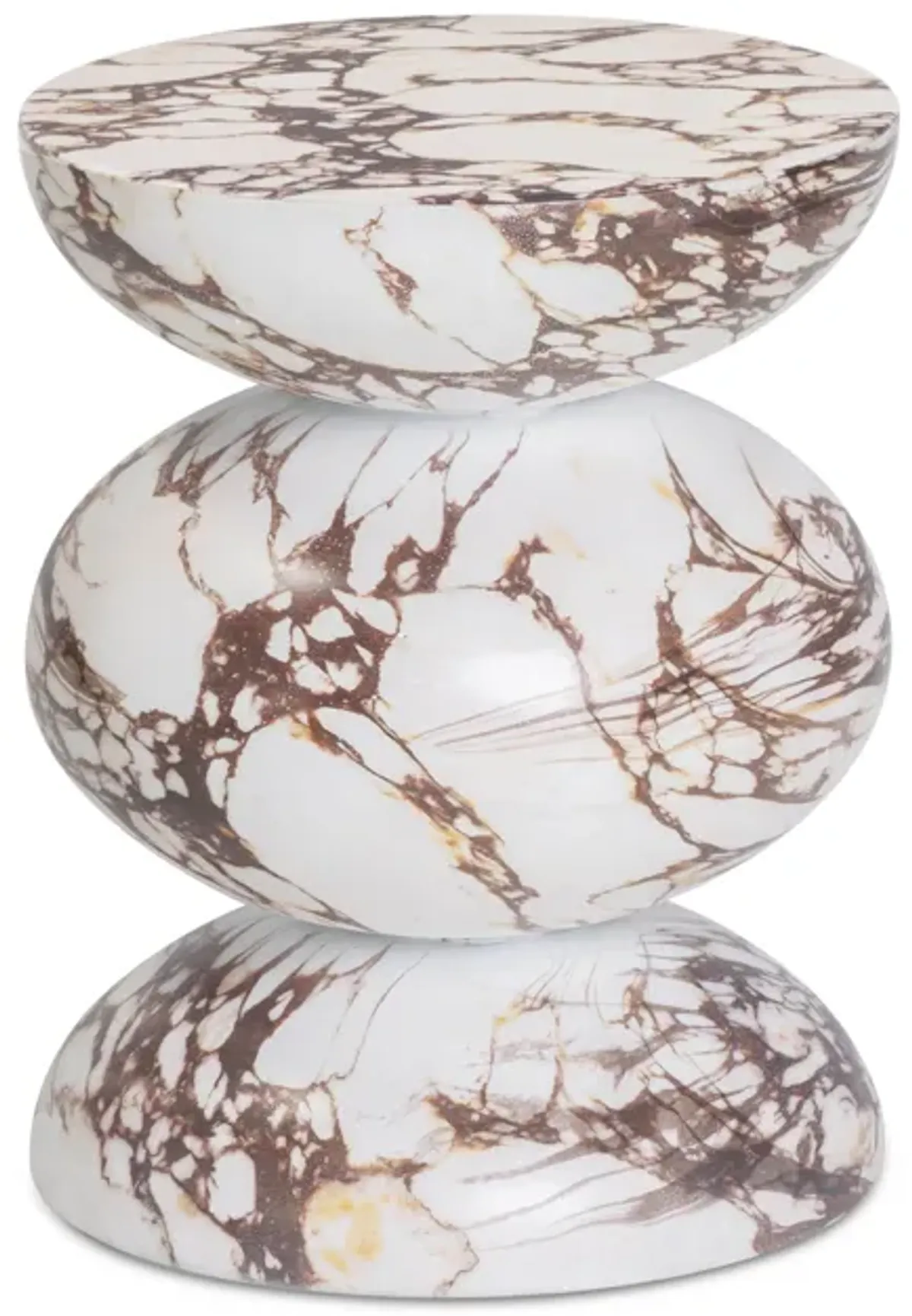 Pia Red Faux Marble Indoor/Outdoor Concrete Side Table