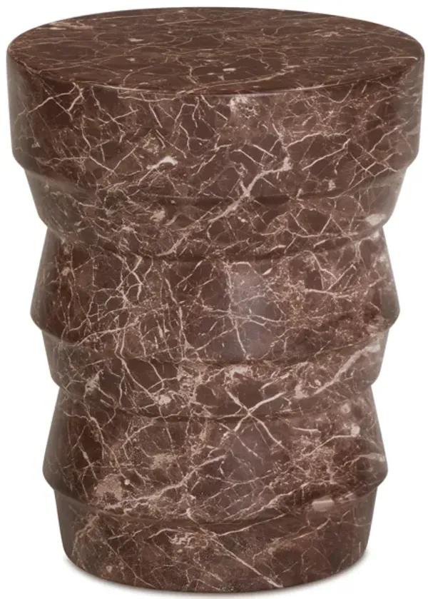 Ayon Faux Red Levanto Concrete Indoor/Outdoor Side Table