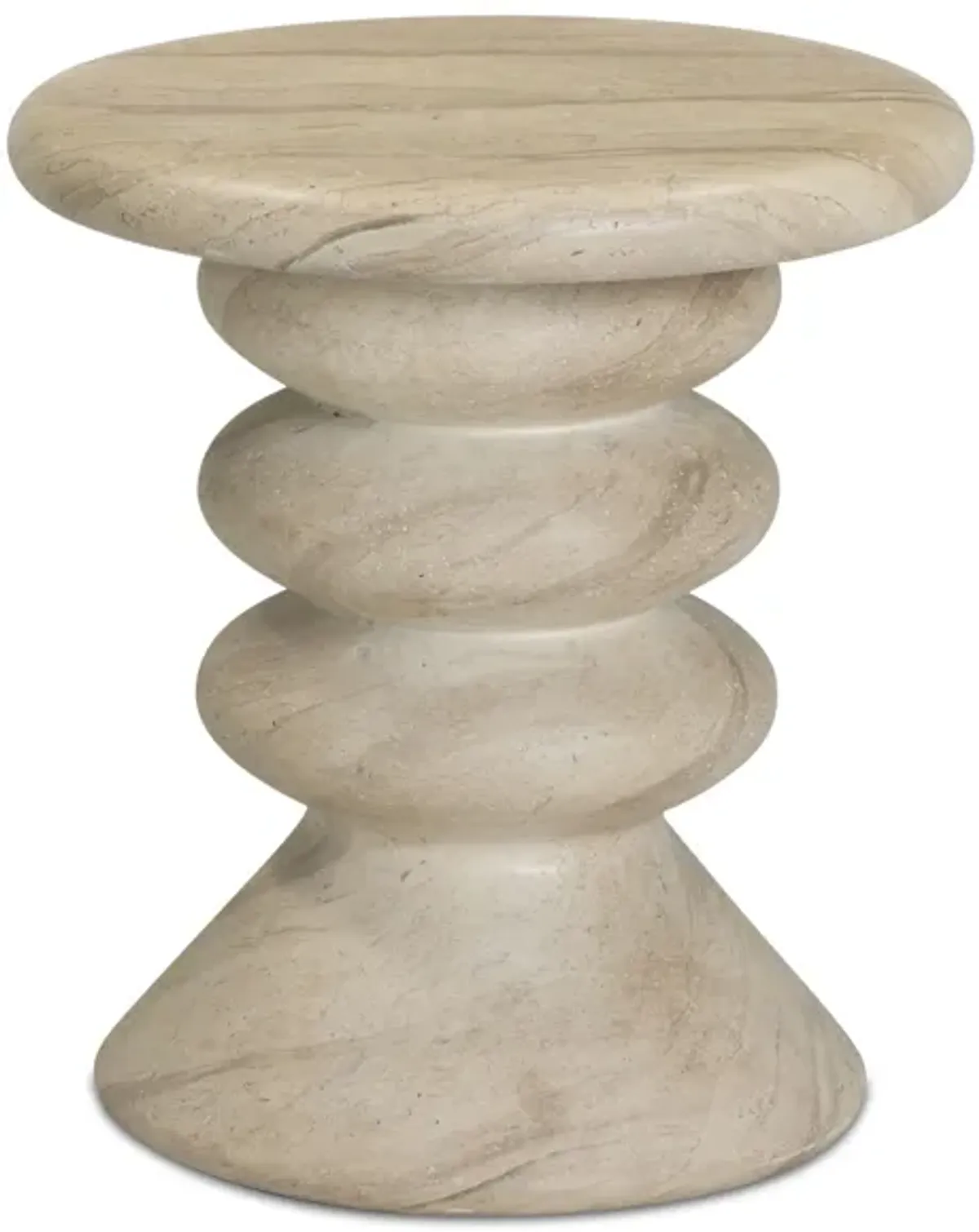 Hyre Faux Travertine Indoor/Outdoor Concrete Side Table