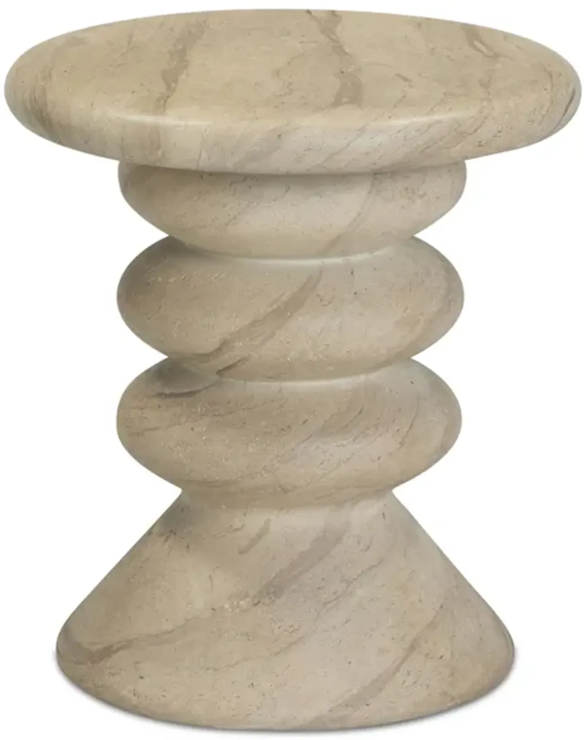 Hyre Faux Travertine Indoor/Outdoor Concrete Side Table