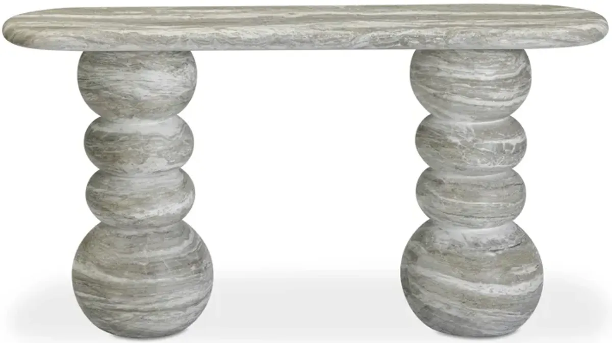 Hyre Faux Stone Indoor/Outdoor Concrete Console Table