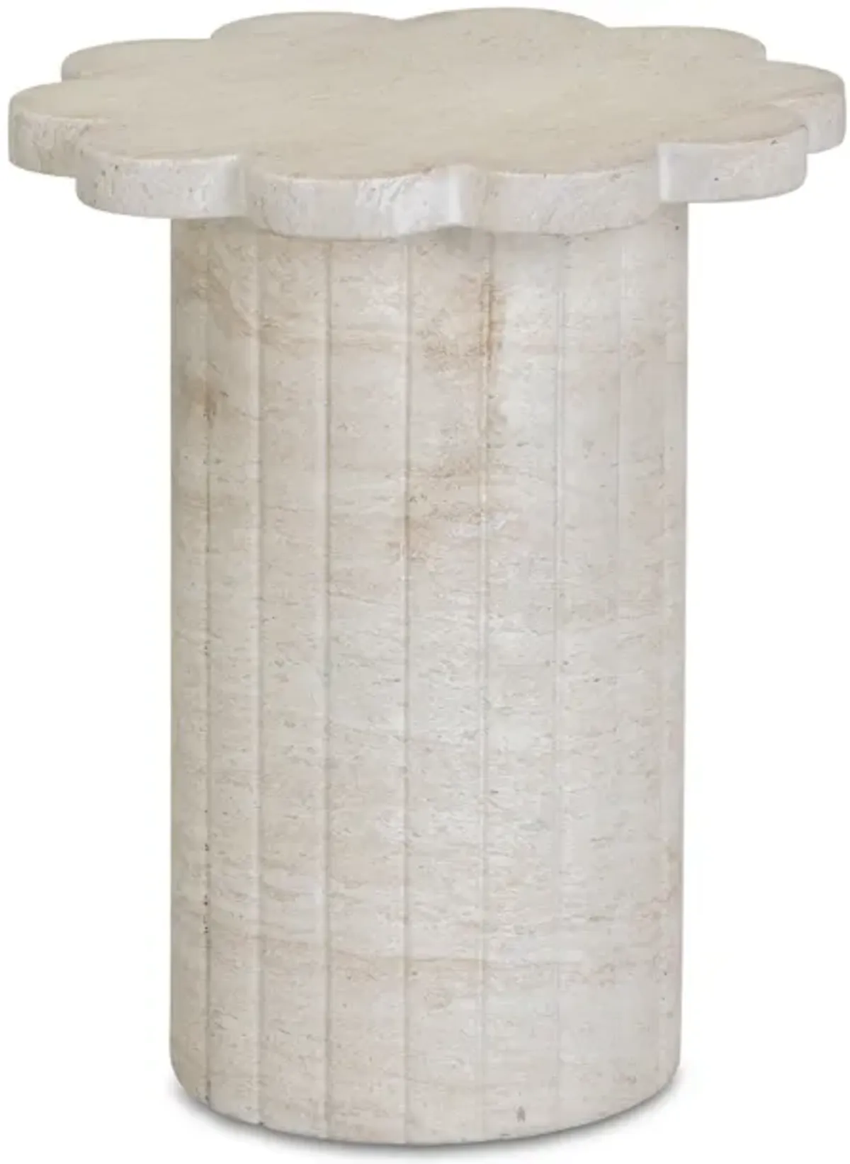 Blossom Faux Travertine Indoor/Outdoor Concrete Side Table