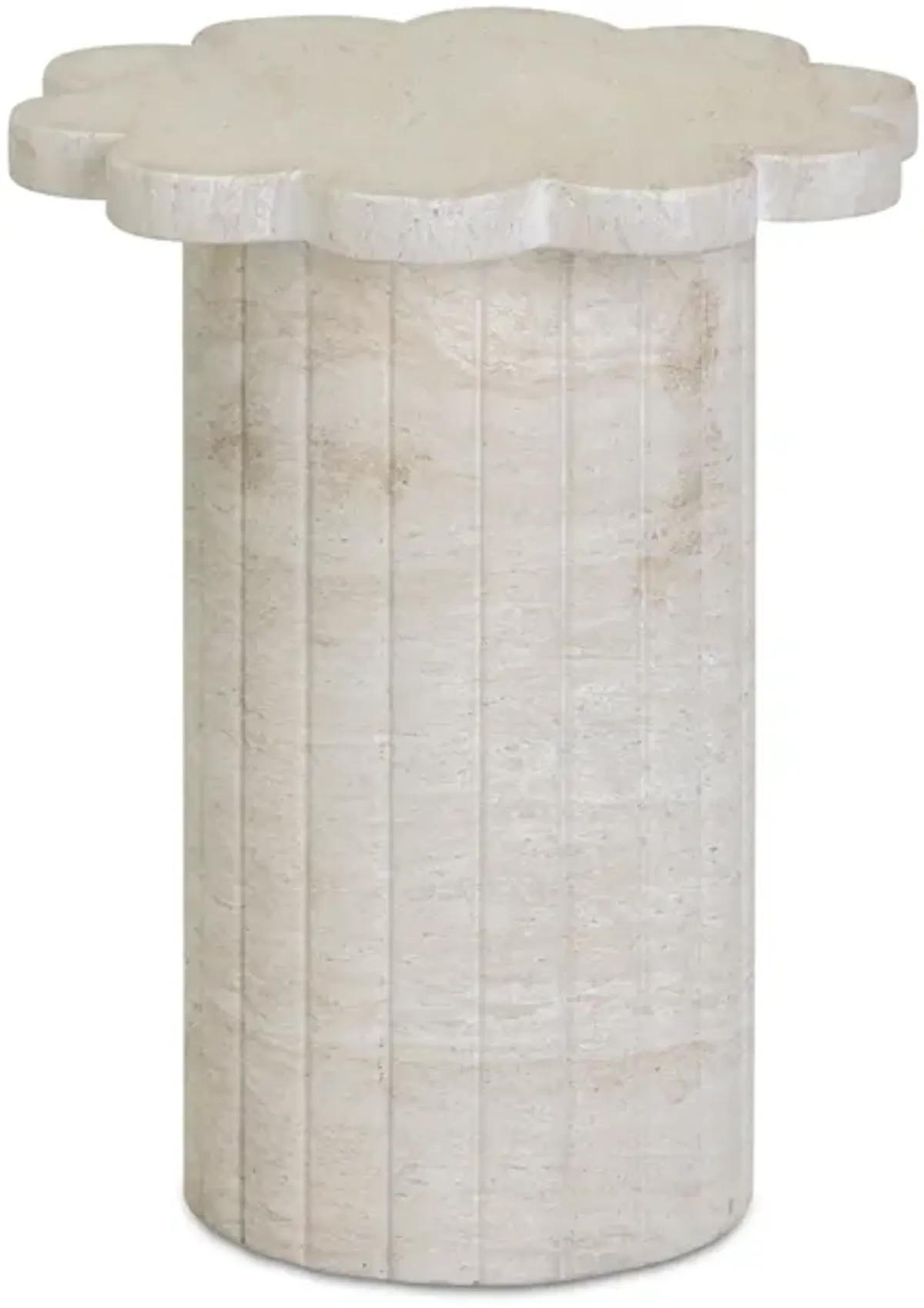 Blossom Faux Travertine Indoor/Outdoor Concrete Side Table