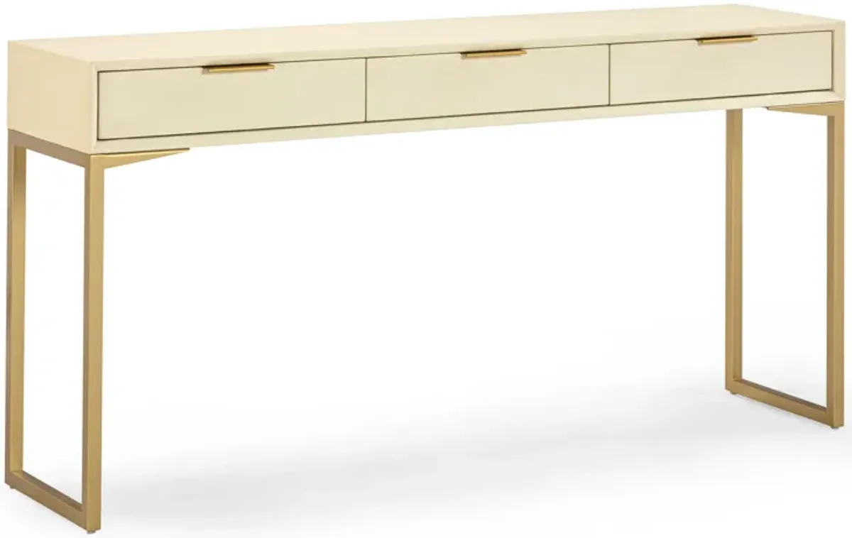 Pesce Cream Shagreen Console Table