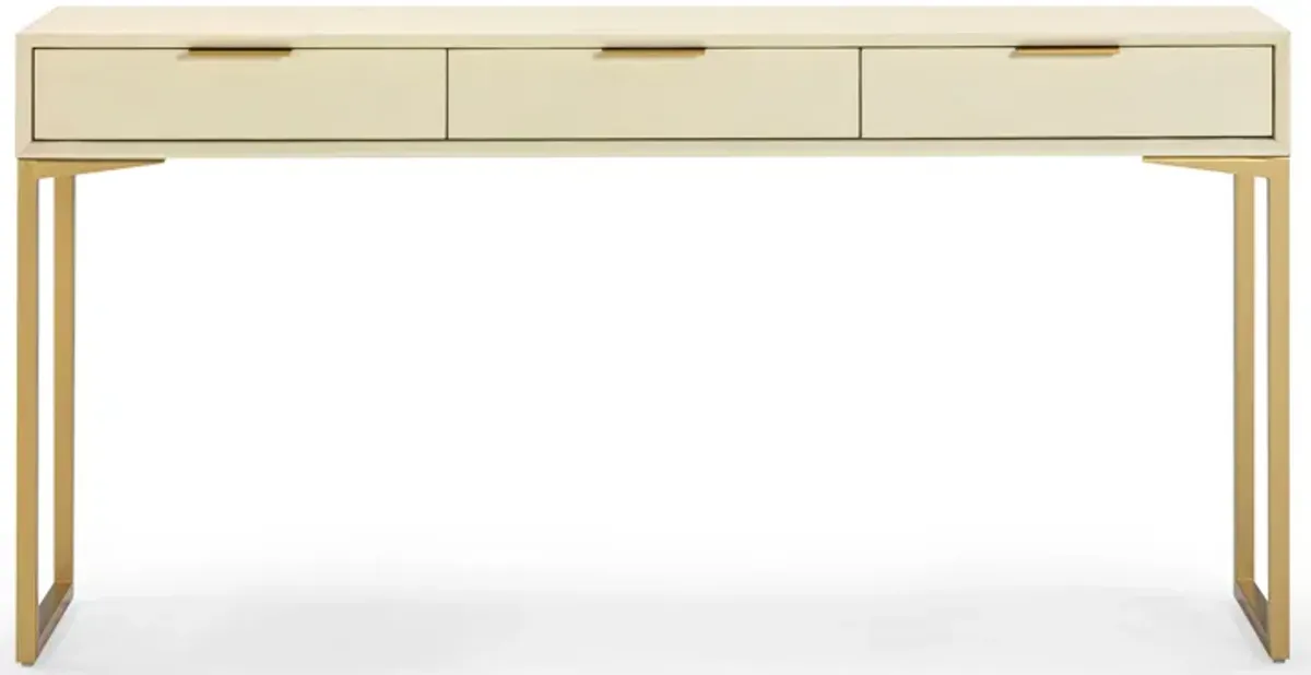 Pesce Cream Shagreen Console Table