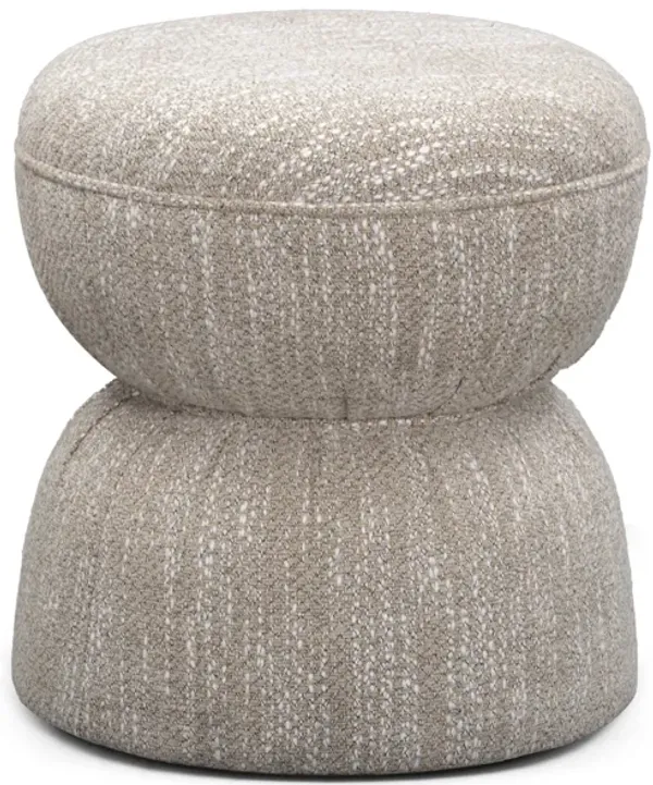 Tomlin Beige Gaming Ruched Ottoman